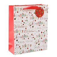 Factory Supply Customized Christmas Style Paper Bags with 4 Designs Assorted