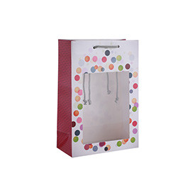 Various Sizes Custom Print Colorful Dots Designs 4 Assorted Gift Paper Bags