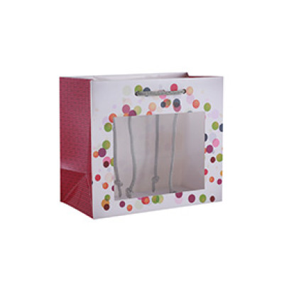 Various Sizes Custom Print Colorful Dots Designs 4 Assorted Gift Paper Bags
