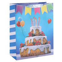 Party Happy Birthday Cake With Shining Glitter Paper Gift Bags