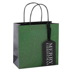 Luxurious Design Whole Surface Glitter Christmas Gift Paper Bag with 4 Designs Assorted