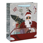 European Design Hot Foil Stamping Merry Christmas Paper Shopping Bag With 4 Designs Assorted