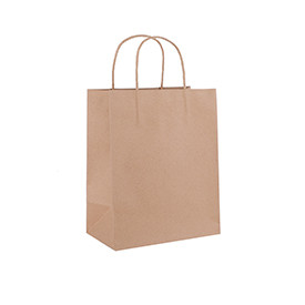 Wholesale recycled nature color solid color brown kraft  paper shopping bags