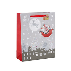 High Quality Custom Sizes Color Printing Gift Paper Christmas Bag with Different Size