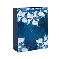 Foil Stamped Flower Designed Paper Gift Bags With 4 Designs Assorts