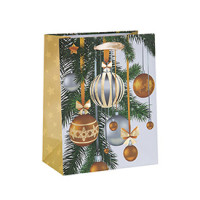 New Coming Attractive Style Paper Christmas Bag on Sale with 3 Designs Assorted