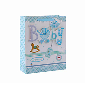 Boutique Baby Small Paper Gift Baptism Various Sizes Paper Gift Bag with 4 Designs Assorted
