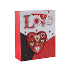 Heart touching happy Valentine's Day 3D and glitter gift bags with 4 designs assorted