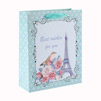 Best Wishes For You Flower and Bird Style Gift Paper Bag with 4 Designs Assorted