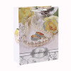 White Cardboard Flower Romantic Style Glitter Gift Paper Bag with 4 Designs Assorted