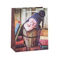 Custom Printing Decorative Luxury Baby Gift Brown Paper Bags