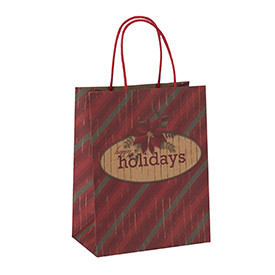 Wholesale Custom Christmas Brown Kraft Shopping Gift Paper Bag With Handles