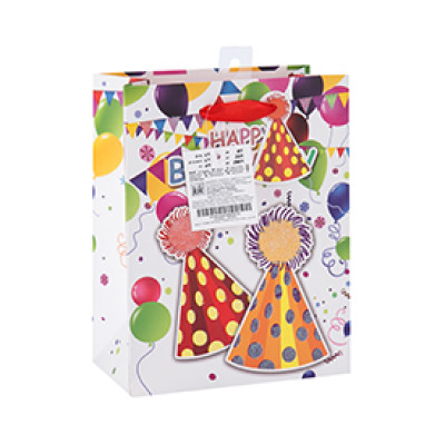 Wholesale Hot Selling Cardboard Happy Birthday Gift Paper Packing Bags