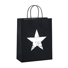 Recycled Custom Printed Pentagram Pattern Natural Kraft Paper Bags