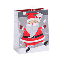 Christmas New Design Crafts Printed Paper Bag with Different Size with 2 Designs Assorted