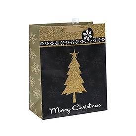 China Factory Paper Bag Wholesale Christmas Paper Bag with Different Size with 3 Designs Assorted
