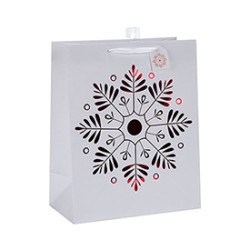 Christmas Paper Bag Drawstring Gift Bag Wholesale with Different Size with 2 Designs Assorted