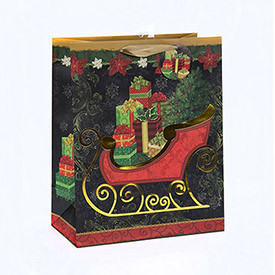 Latest Arrival Unique Design Christmas Gift Bags with Different Size with 3 Designs Assorted