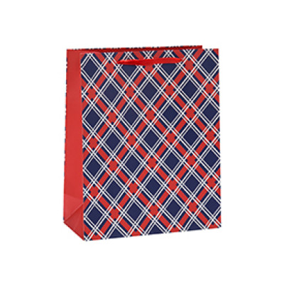 Geometric Figure Design Foldable Ribbon Handle Gift Paper Bags