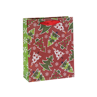 Custom Offset Printing Matte Lamination Christmas Paper Gift Bags