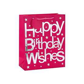 Luxury Hot Stamping Happy Birthday Wishes Gift Paper Bags