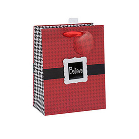Hot Selling Excellent Quality Christmas Paper Shopping Bag on Sale with 2 Designs Assorted