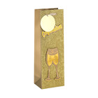 Customized Logo Printing Flat Bottom Handled Luxury Paper Wine Bags