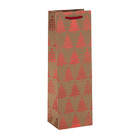 Wholesale Custom Size Handled Elegant Packaging Single Wine Bottle Kraft Paper Bags