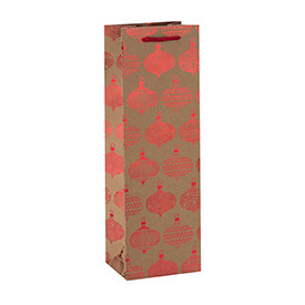 Wholesale Custom Size Handled Elegant Packaging Single Wine Bottle Kraft Paper Bags