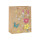 High Quality Decoration Flower Pattern Brown Kraft Gift Paper Bag with 4 Designs Assorted