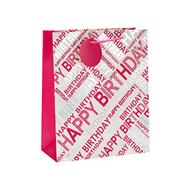 Fashion Design Hot Stamping Birthday Gift Paper Bag with Rope Handle