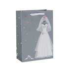 Hot Sale Simple Design White Cardboard Fancy Paper Wedding Gift Bag with 4 Designs Assorted