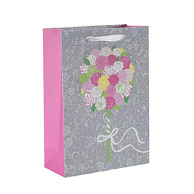 Hot Sale Simple Design White Cardboard Fancy Paper Wedding Gift Bag with 4 Designs Assorted