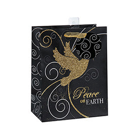 Fancy Design Christmas Hot Sell Recycle Gift Paper Bags Wholesale with 4 Designs Assorted