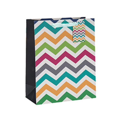 Geometric Figure Pattern Foldable Ribbon Handle Gift Paper Bags