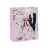 Environment Protecting Wedding Door Promotional Gift Paper Bag with 4 Designs Assorted
