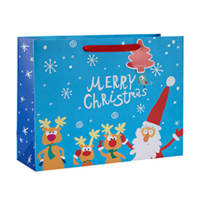 Luxury Merry Christmas paper gift bag with 4 designs assorted