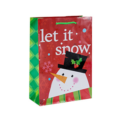 Lovely offset printed Christmas gift packing bag with 4 designs assorted