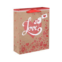 High Quality New Design Boutique Valentine's Day Paper Gift Bags with 4 Designs Assorted