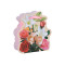 Fancy Design Flower Print Paper Bags with Your Own Logo with 4 Designs Assorted