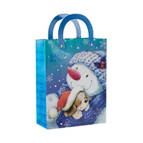 Custom printed Father Christmas paper gift bag with 4 designs assorted