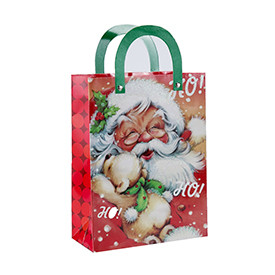 Custom printed Father Christmas paper gift bag with 4 designs assorted