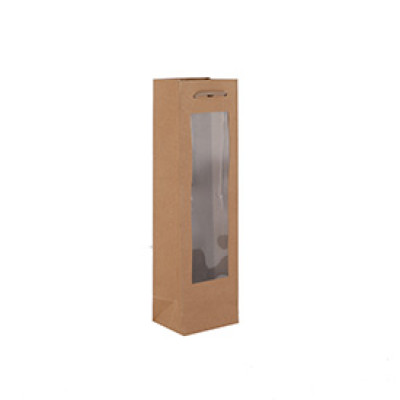 Natural Color Brown Kraft Paper Bags Premium Quality Bags With Clear PVC Windows