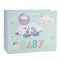 Baby Everyday White Card Paper Bag With Shaker Window, 3D, Hot Foil Stamping and Confetti