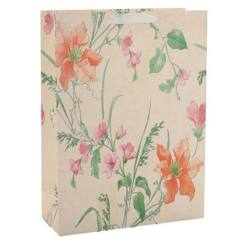 Everyday White Card Paper Custom Flower Paper Bag