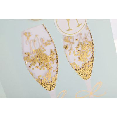 Merry Christmas Custom Paper Bags With Confitty and Hot Foil Stamping