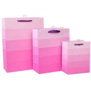 White card paper bag with Pink gradient