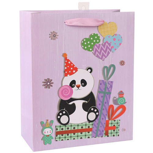 White card paper bag with 3D and glitter