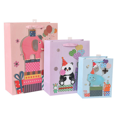 White card paper bag with 3D and glitter