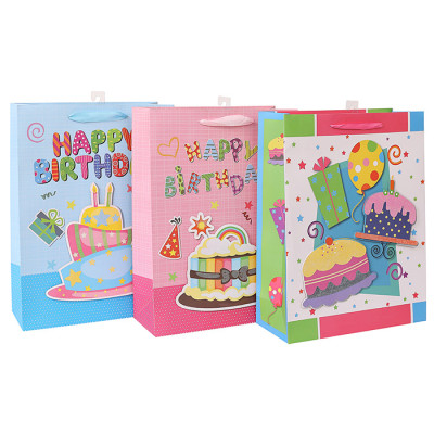 White card paper bag with 3D and glitter